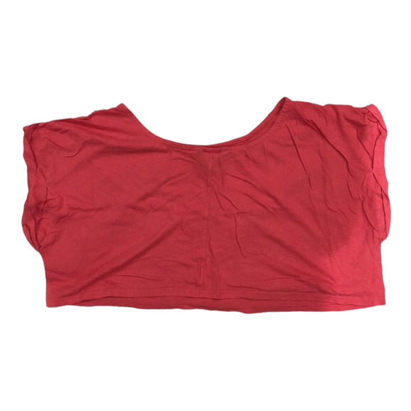 Moda International Pink Rolled Sleeve Dolman Oversized Crop Top Blouse Size XS - Picture 3 of 5